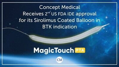 Magic Touch PTA has received US FDA IDE approval for its BTK indication Magic Touch PTA has received US FDA IDE approval for its BTK indication